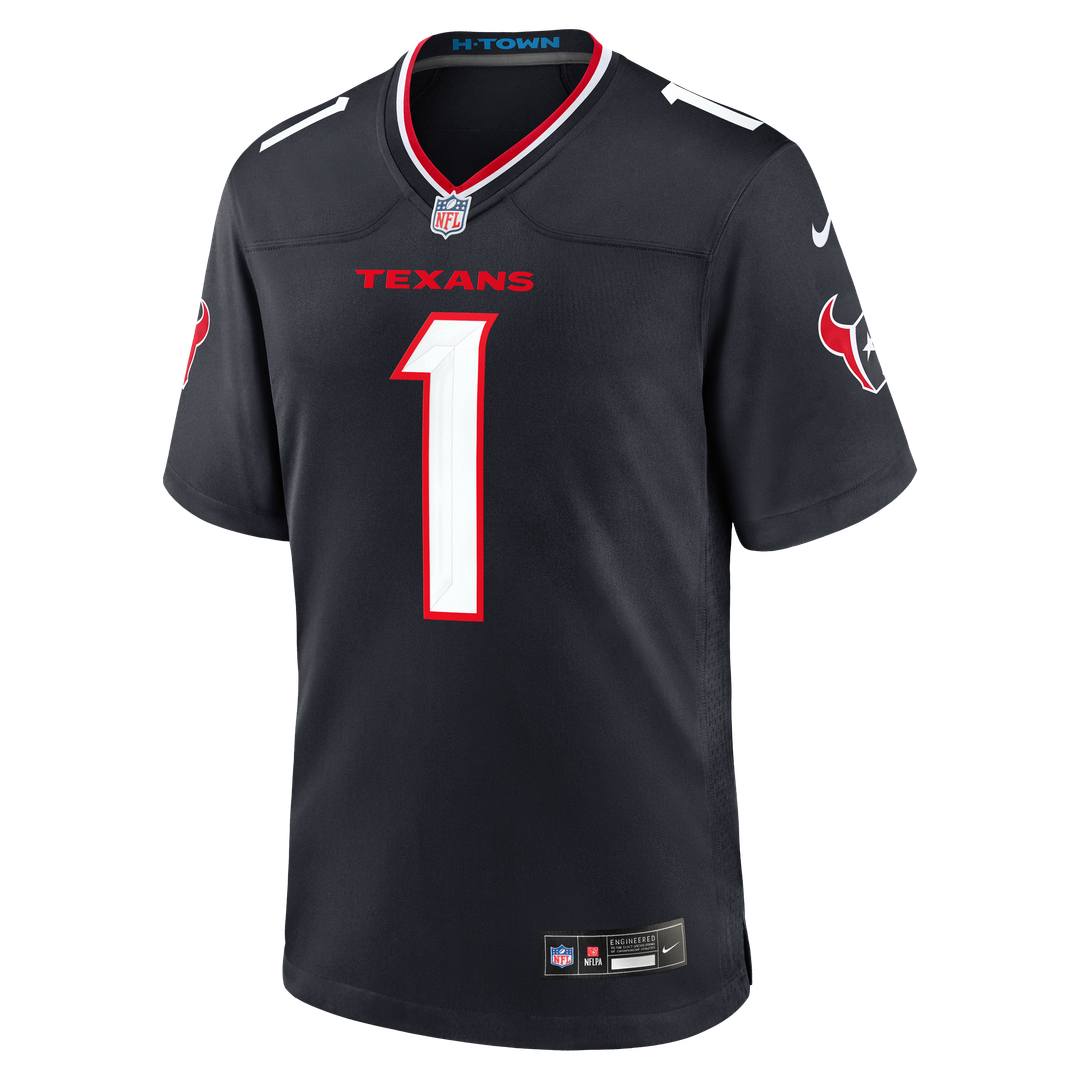 Men's Houston Texans Number 1 Groom Navy
