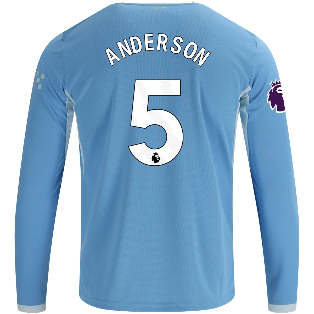 Men's Replica Anderson Manchester City Long Sleeve Home Jersey 26/27