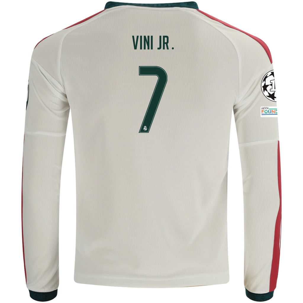 Kid's Replica Vini Jr. Real Madrid Long Sleeve Home Jersey 26/27