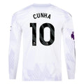 Men's Replica Cunha Manchester United Long Sleeve Away Jersey 25/26