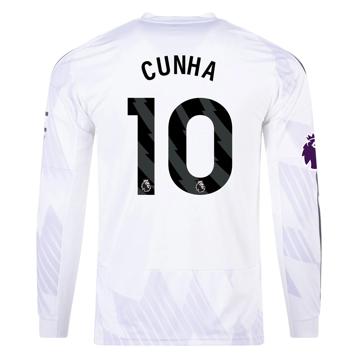Men's Replica Cunha Manchester United Long Sleeve Away Jersey 25/26