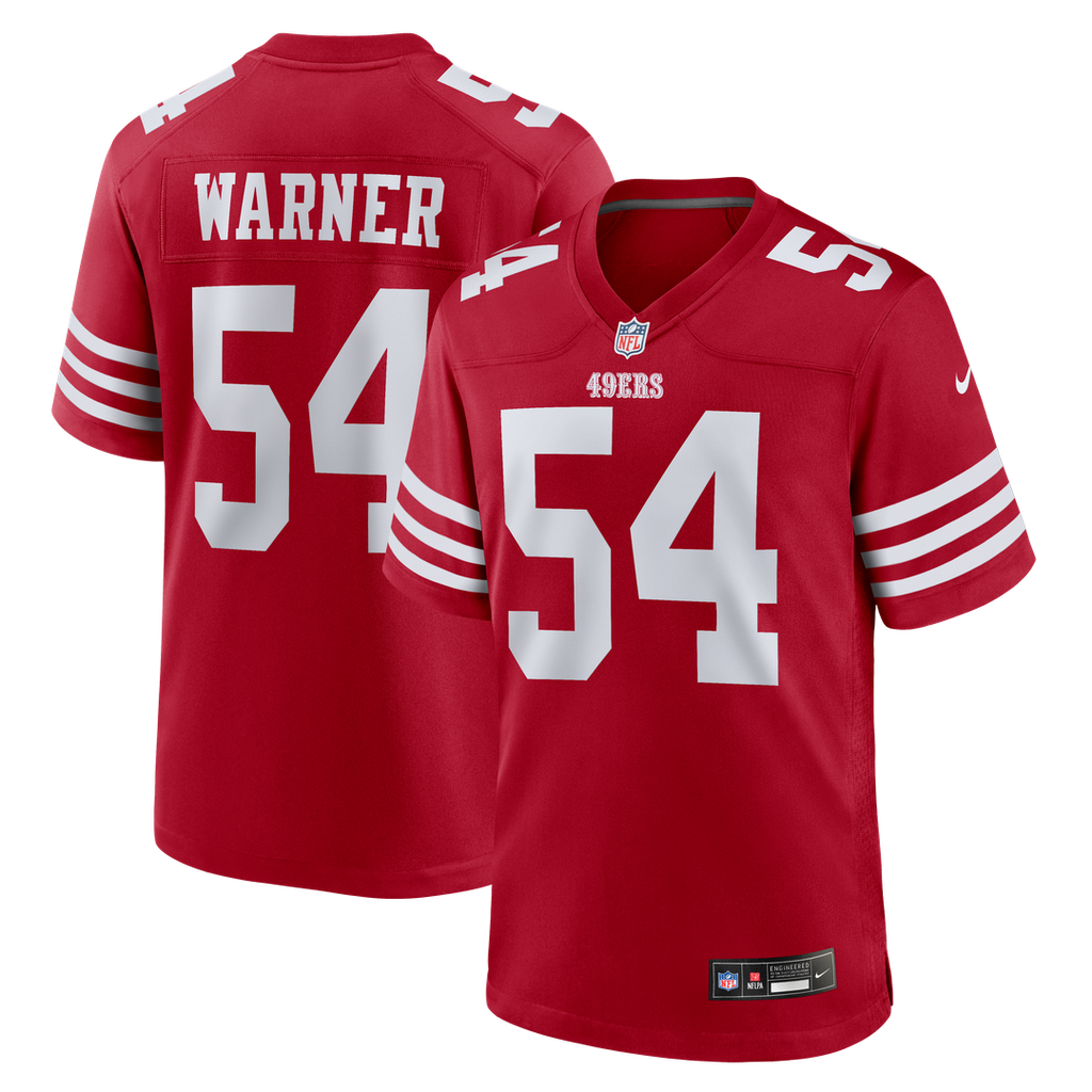 Men's San Francisco 49ers Fred Warner Scarlet Team Game Player Jersey