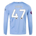 Men's Replica Foden Manchester City Long Sleeve Home Jersey 25/26