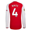 Men's Authentic White Arsenal Long Sleeve Home Jersey 26/27