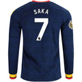 Men's Replica Saka Arsenal Long Sleeve Away Jersey 26/27
