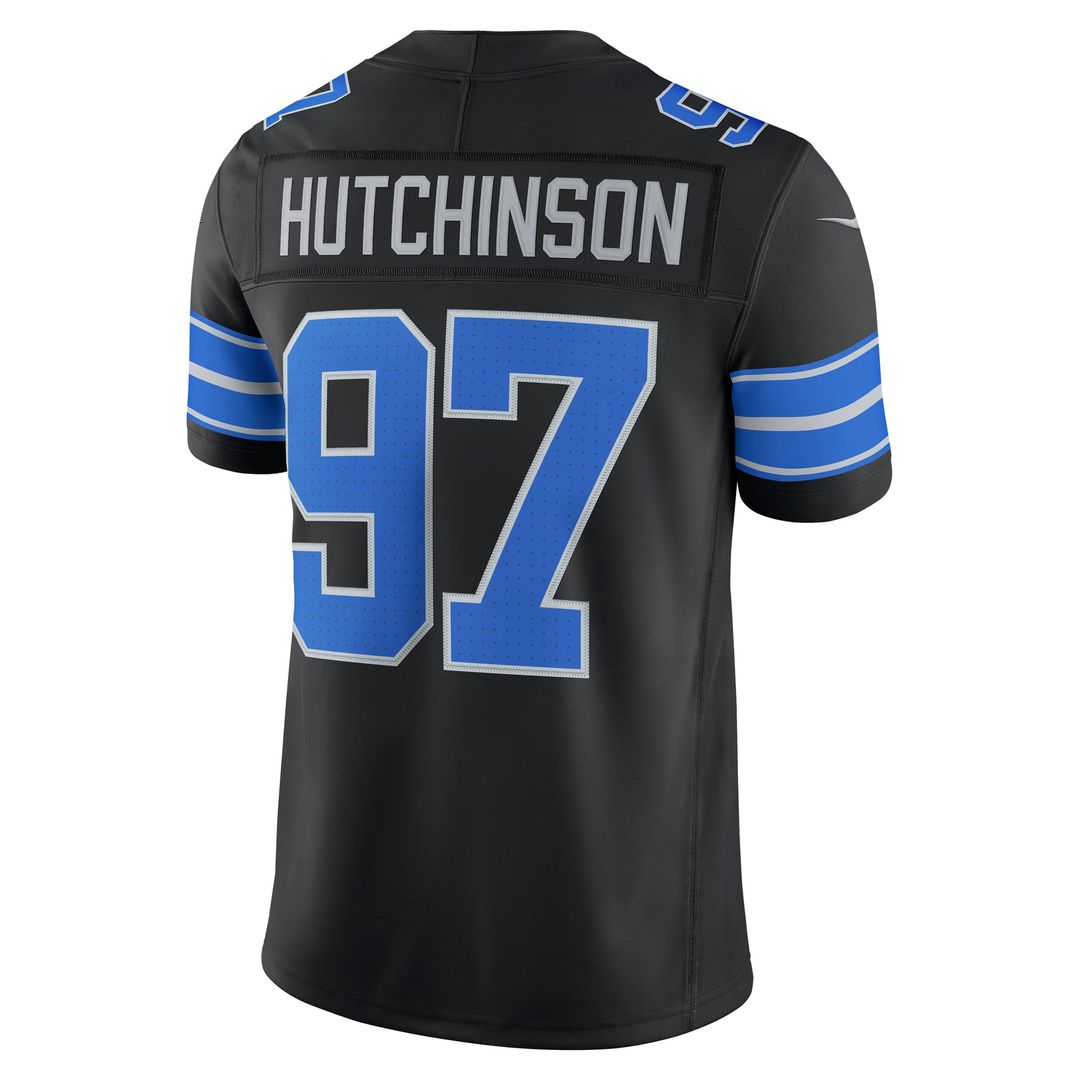 Men's Detroit Lions Aidan Hutchinson Blue Team Vapor F.U.S.E. Stitched