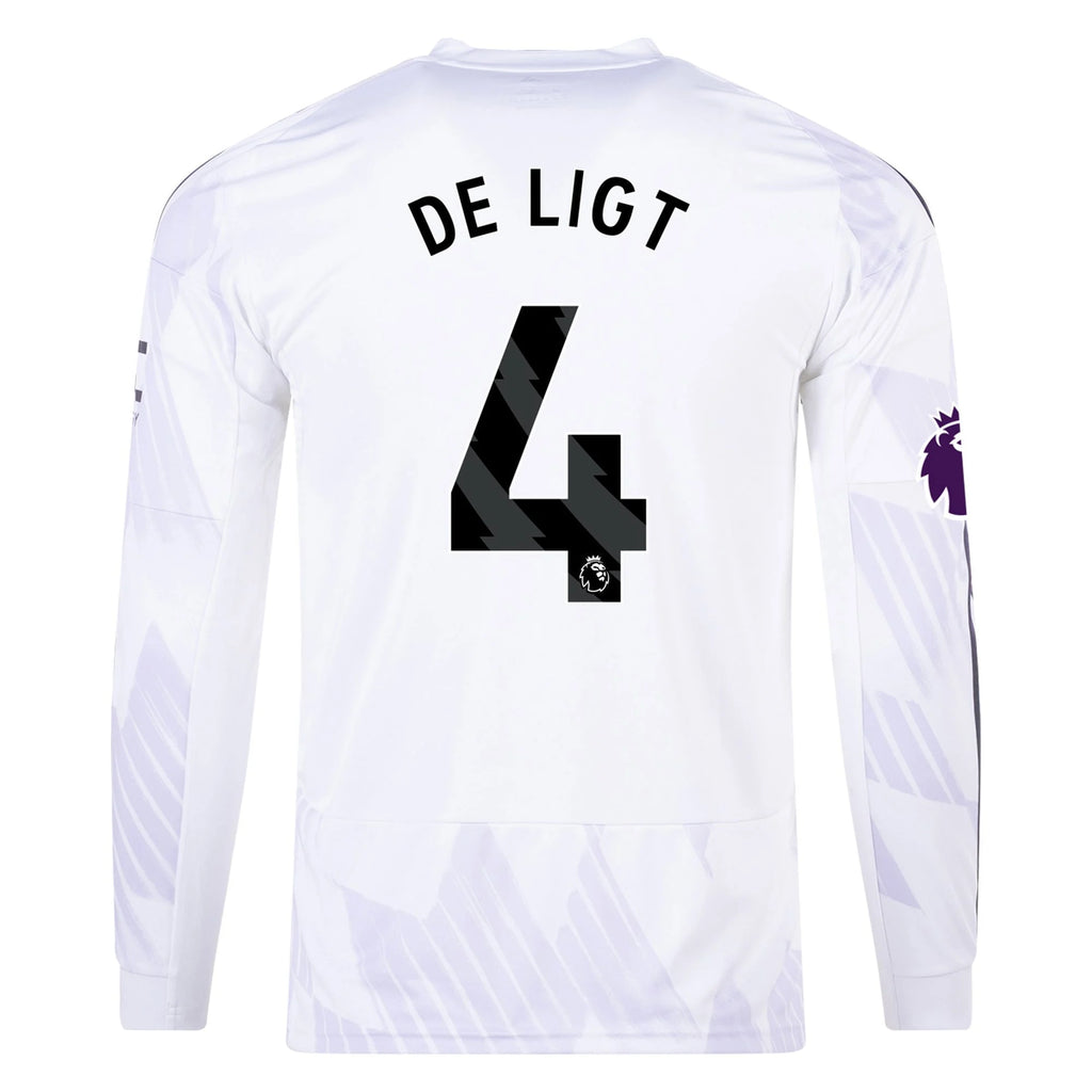 Men's Replica De Ligt Manchester United Long Sleeve Away Jersey 25/26