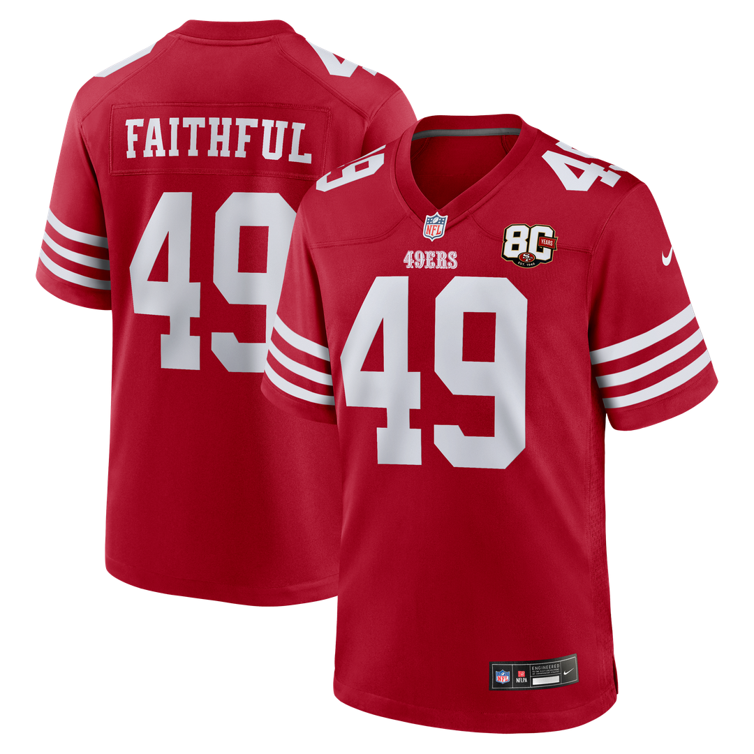 Men's San Francisco 49ers The Faithful White 80th Anniversary