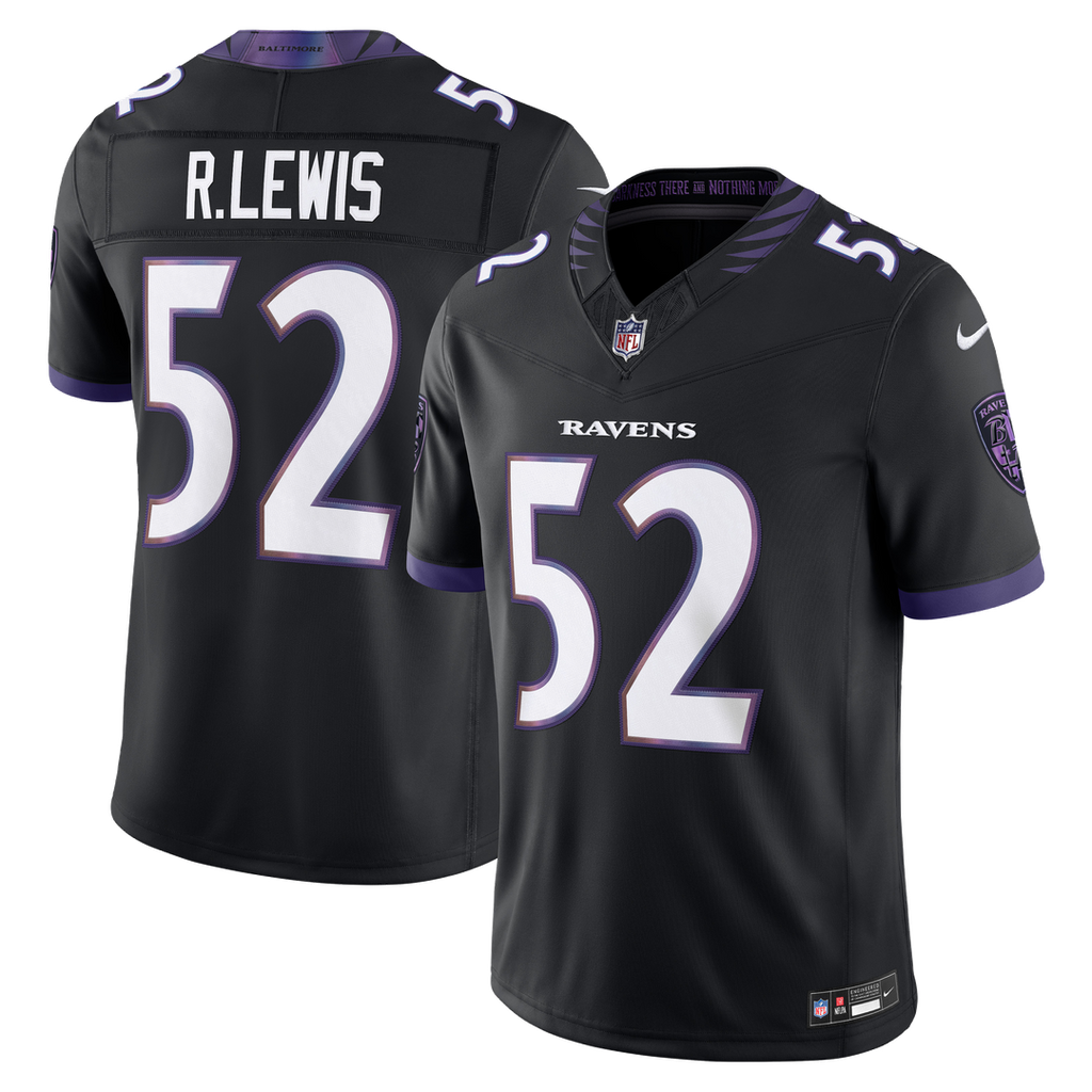 Men's Baltimore Ravens Ray Lewis Black Alternate Vapor F.U.S.E. Stitched Retired Player