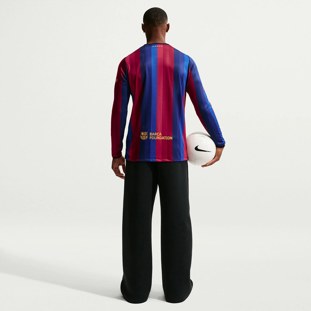 Men's Replica Barcelona Long Sleeve Home Jersey 26/27