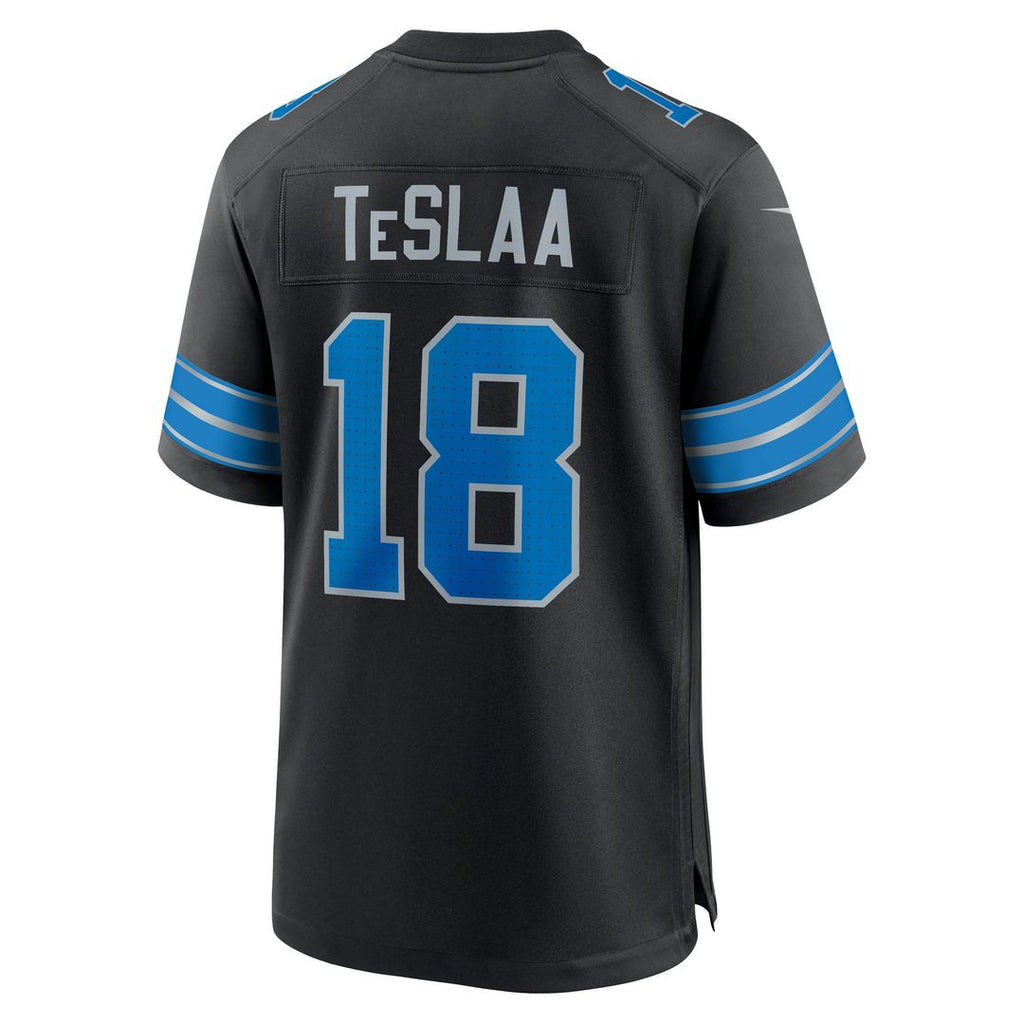 Men's Detroit Lions Isaac TeSlaa Black Alternate Game Player Jersey