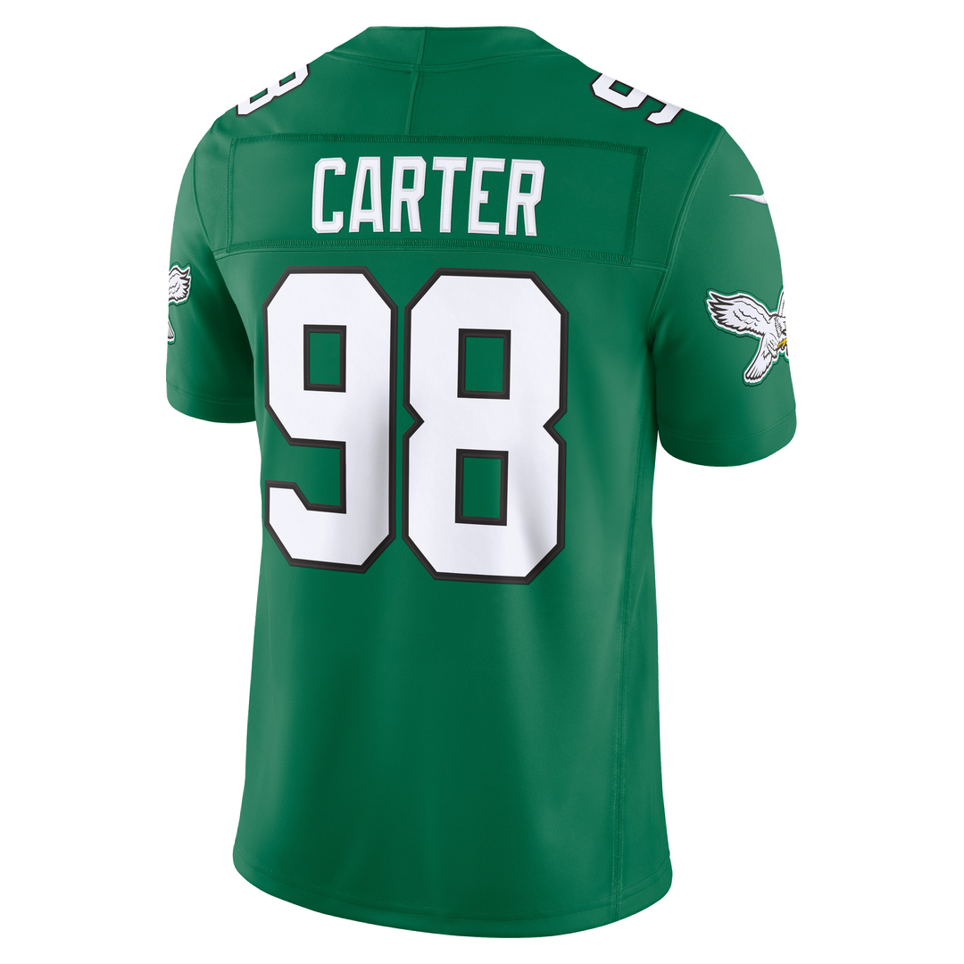 Men's Philadelphia Eagles Jalen Carter Midnight Green Team Vapor F.U.S.E. Stitched