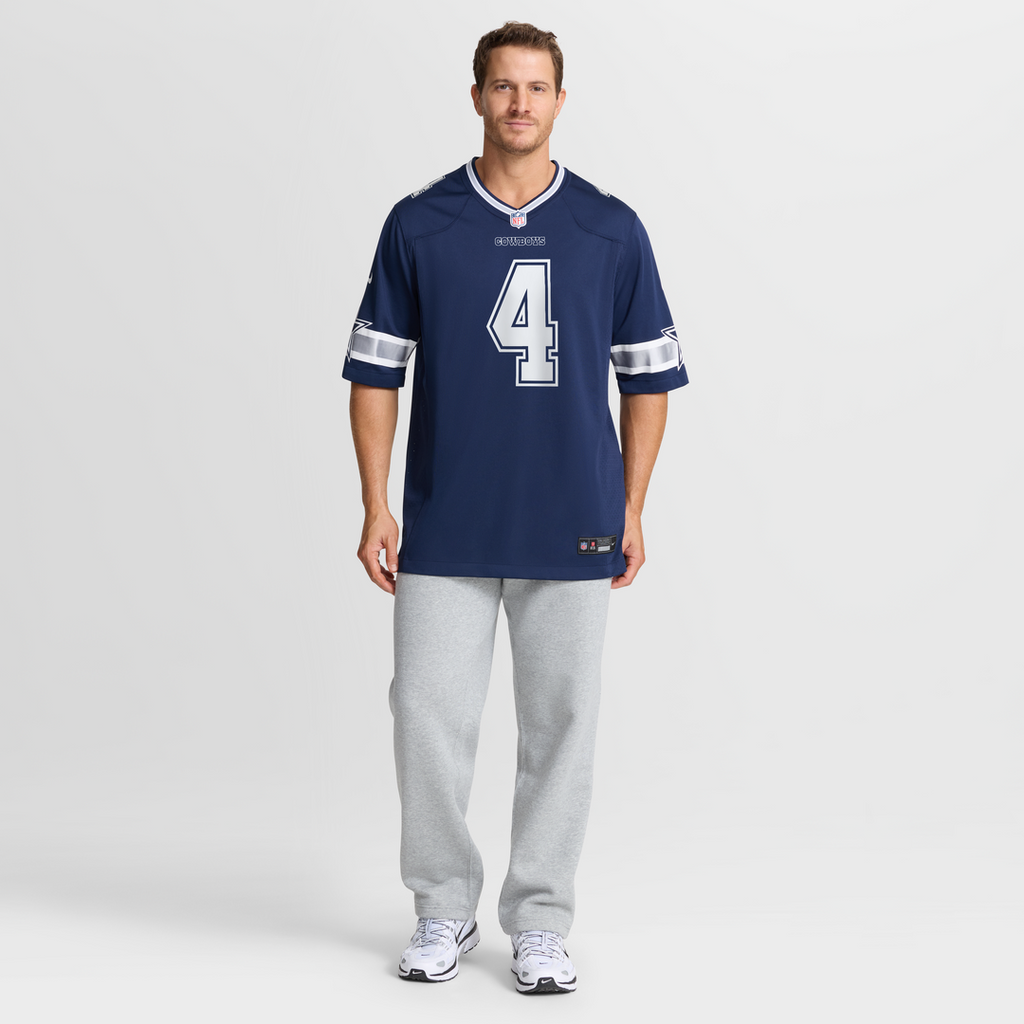 Men's Dallas Cowboys Dak Prescott White Game Team Jersey