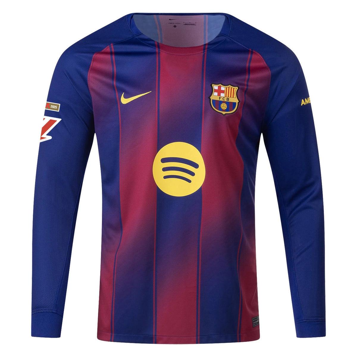 Men's Replica Lamine Yamal Barcelona Long Sleeve Home Jersey 25/26