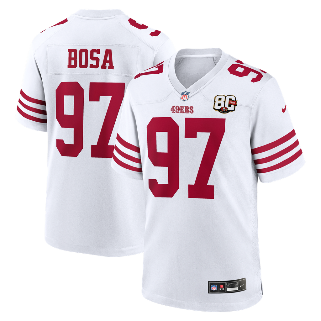 Men's San Francisco 49ers Nick Bosa Scarlet 80th Anniversary