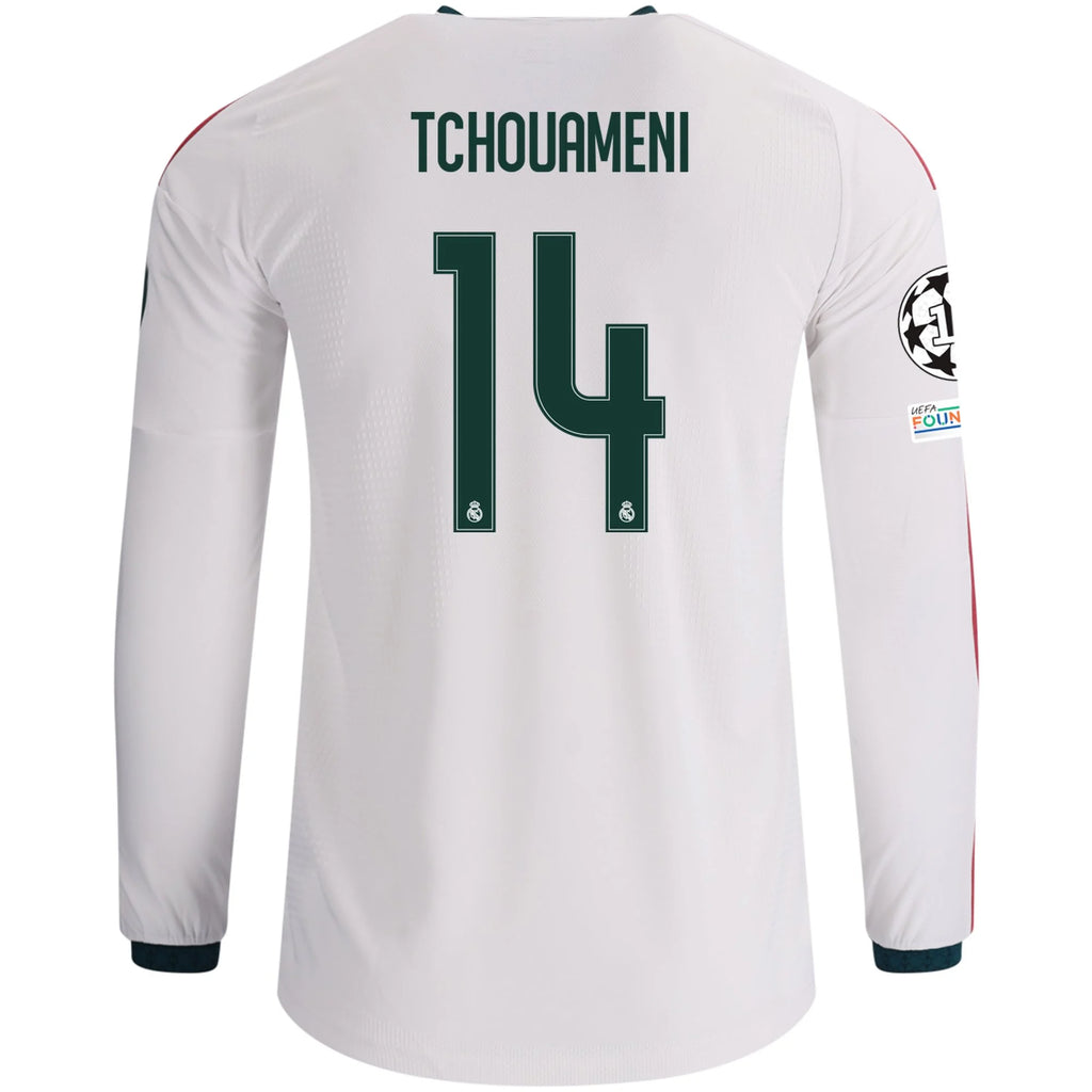 Men's Authentic Tchouameni Real Madrid Long Sleeve Home Jersey 26/27