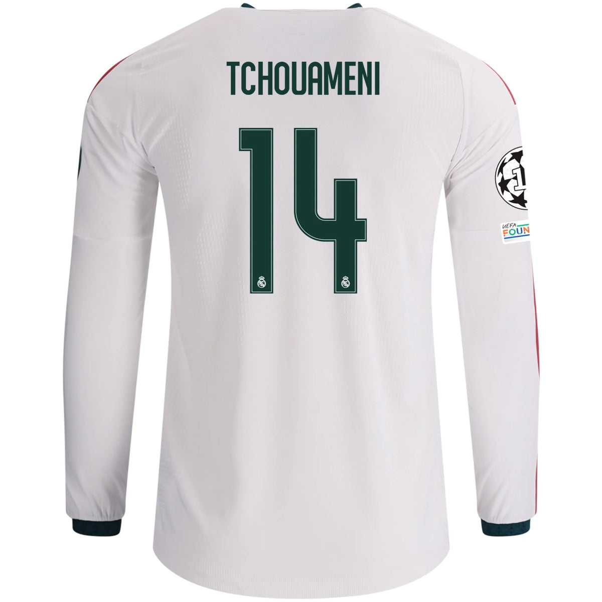 Men's Authentic Tchouameni Real Madrid Long Sleeve Home Jersey 26/27