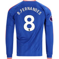Men's Replica B. Fernandes Manchester United Long Sleeve Away Jersey 26/27