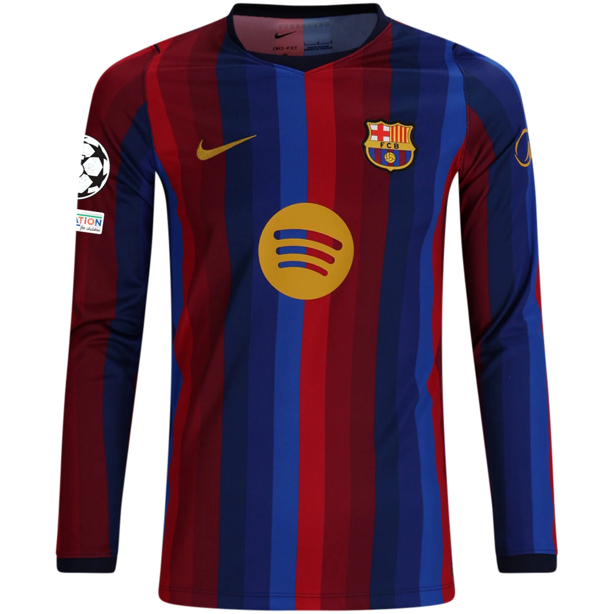 Kid's Replica Raphinha Barcelona Long Sleeve Home Jersey 26/27 UCL