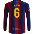 Kid's Replica Gavi Barcelona Long Sleeve Home Jersey 26/27