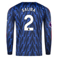 Men's Replica Saliba Arsenal Long Sleeve Away Jersey 25/26
