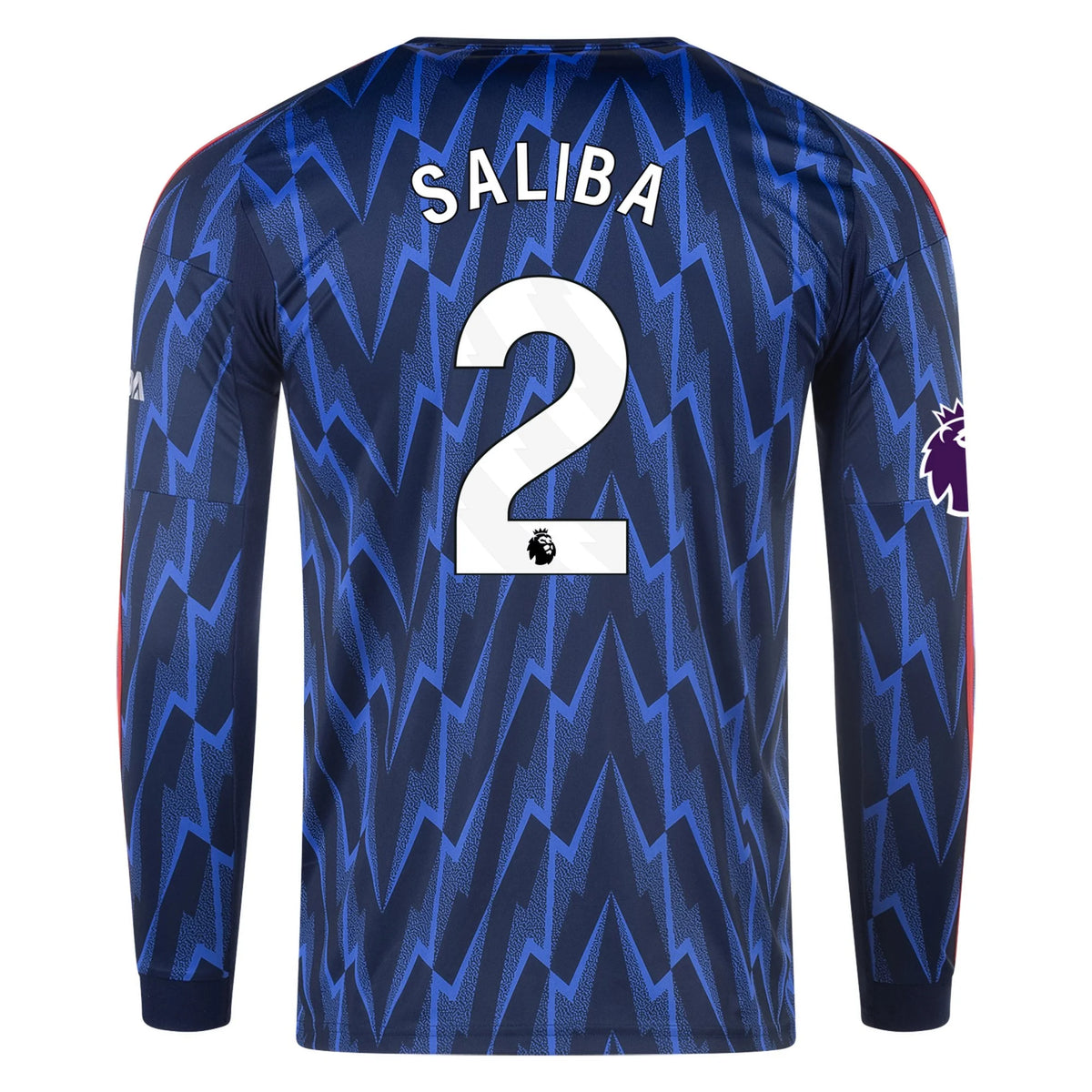 Men's Replica Saliba Arsenal Long Sleeve Away Jersey 25/26