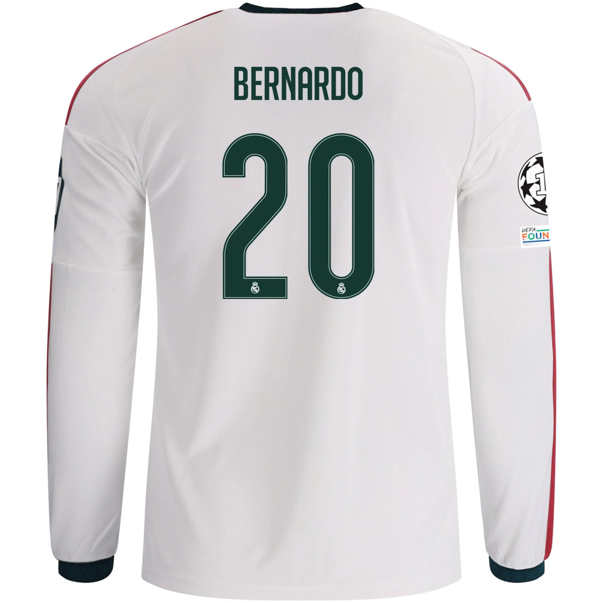 Men's Replica Bernardo Real Madrid Long Sleeve Home Jersey 26/27