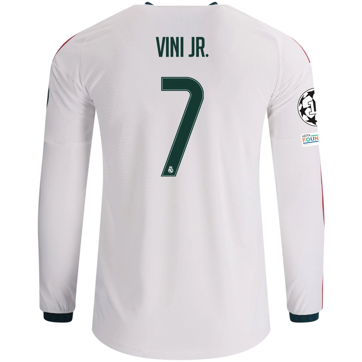 Men's Authentic Vini Jr. Real Madrid Long Sleeve Home Jersey 26/27