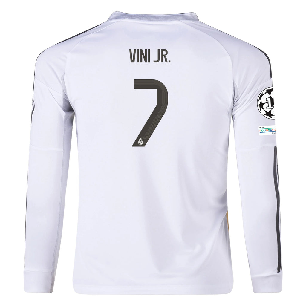 Kid's Replica Vini Jr. Real Madrid Long Sleeve Home Jersey 25/26 UCL