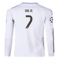 Kid's Replica Vini Jr. Real Madrid Long Sleeve Home Jersey 25/26 UCL