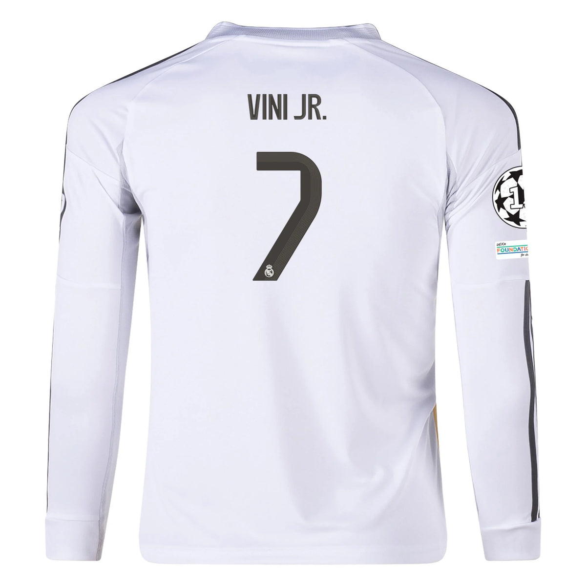 Kid's Replica Vini Jr. Real Madrid Long Sleeve Home Jersey 25/26 UCL