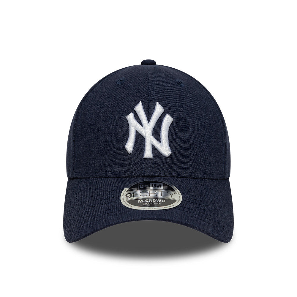 New York Yankees MLB Linnen 9FORTY M Crown Snapback New Era Navy