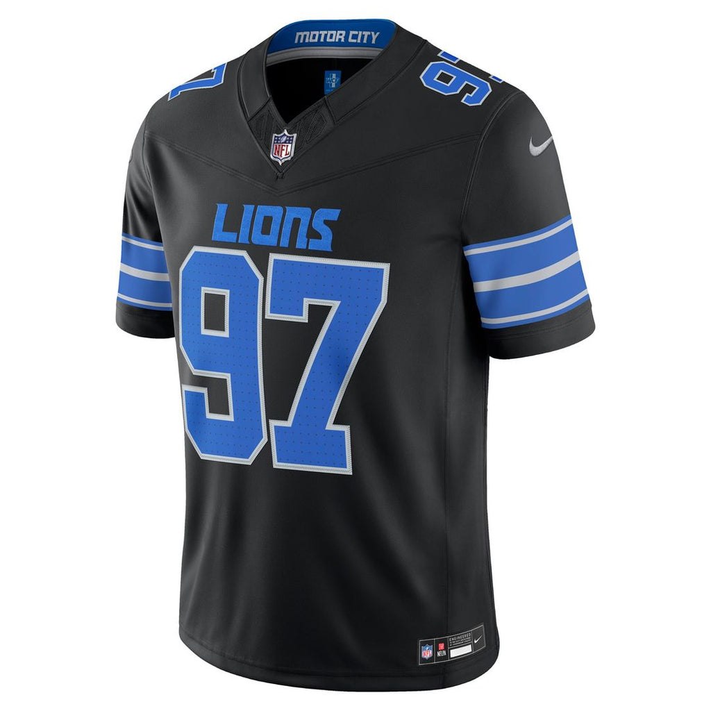 Men's Detroit Lions Aidan Hutchinson Blue Team Vapor F.U.S.E. Stitched