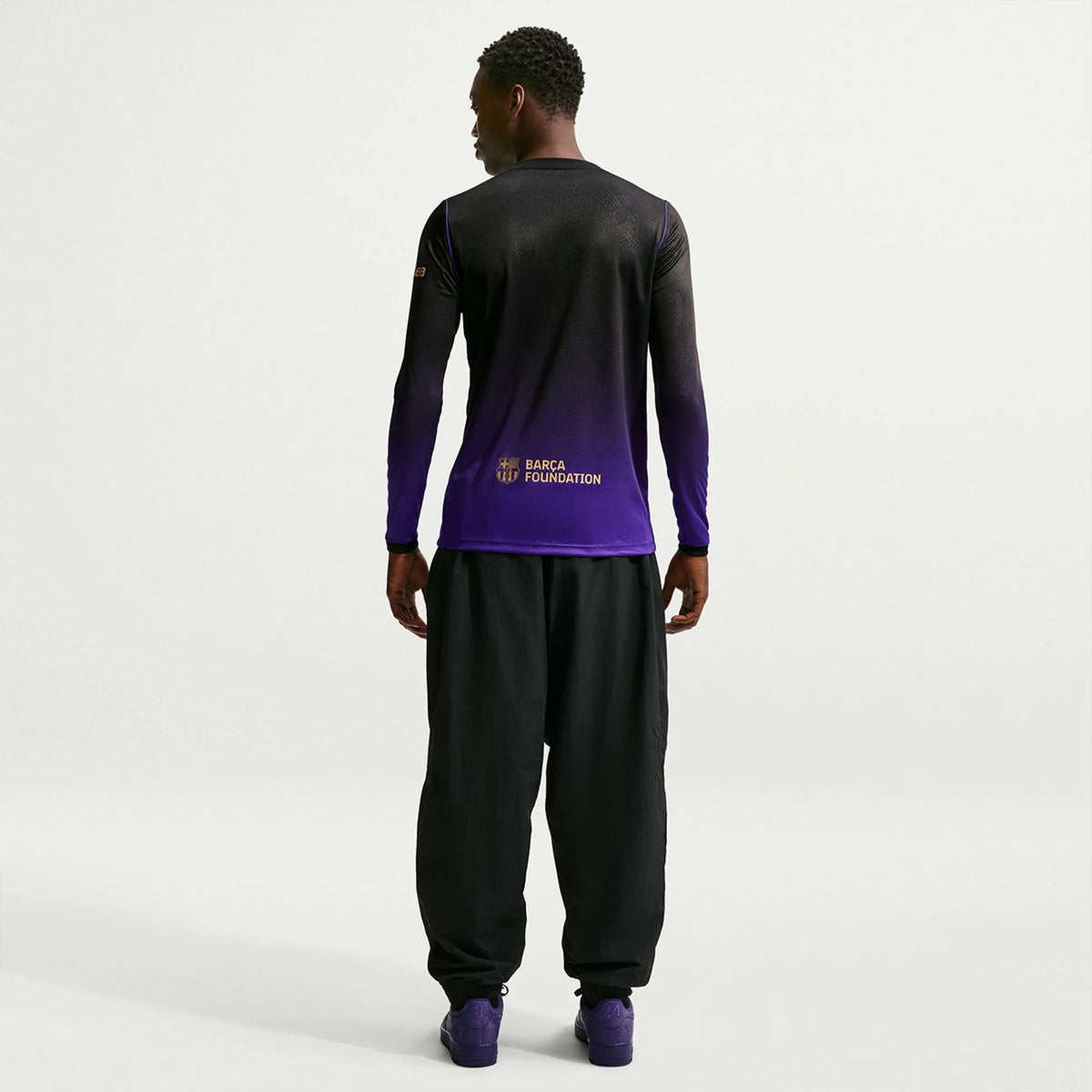 Men's Replica Barcelona Long Sleeve Away Jersey 26/27