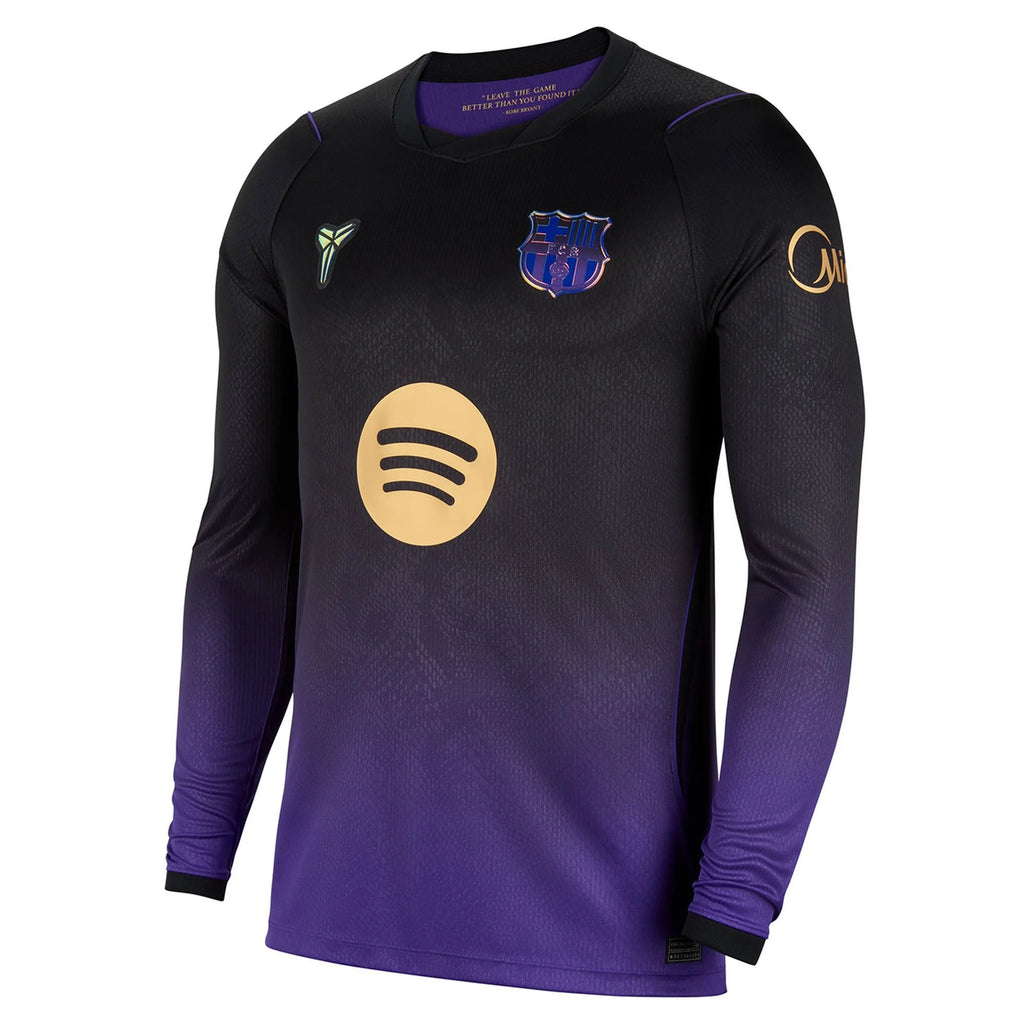 Men's Replica Barcelona Long Sleeve Away Jersey 26/27