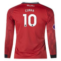 Kid's Replica Cunha Manchester United Long Sleeve Home Jersey 25/26