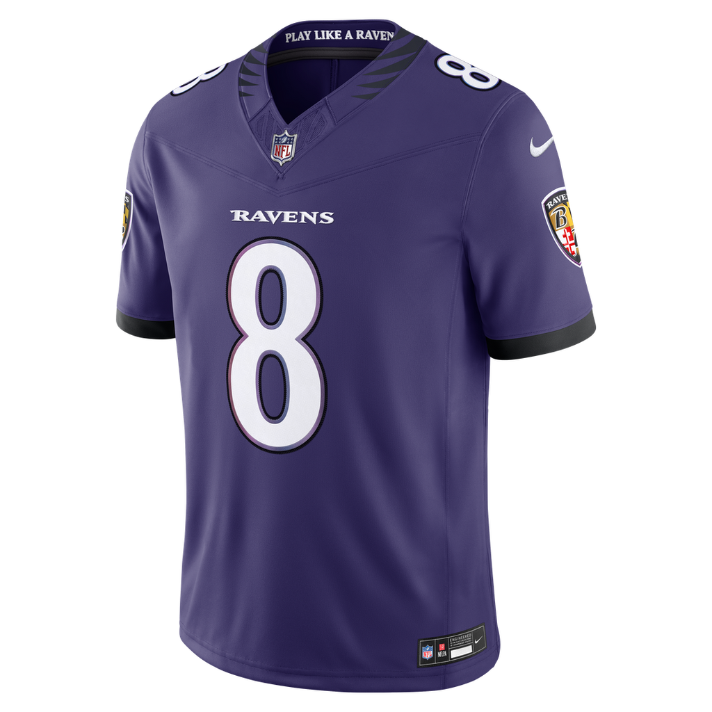 Men's Baltimore Ravens Lamar Jackson Purple Team Vapor F.U.S.E. Stitched