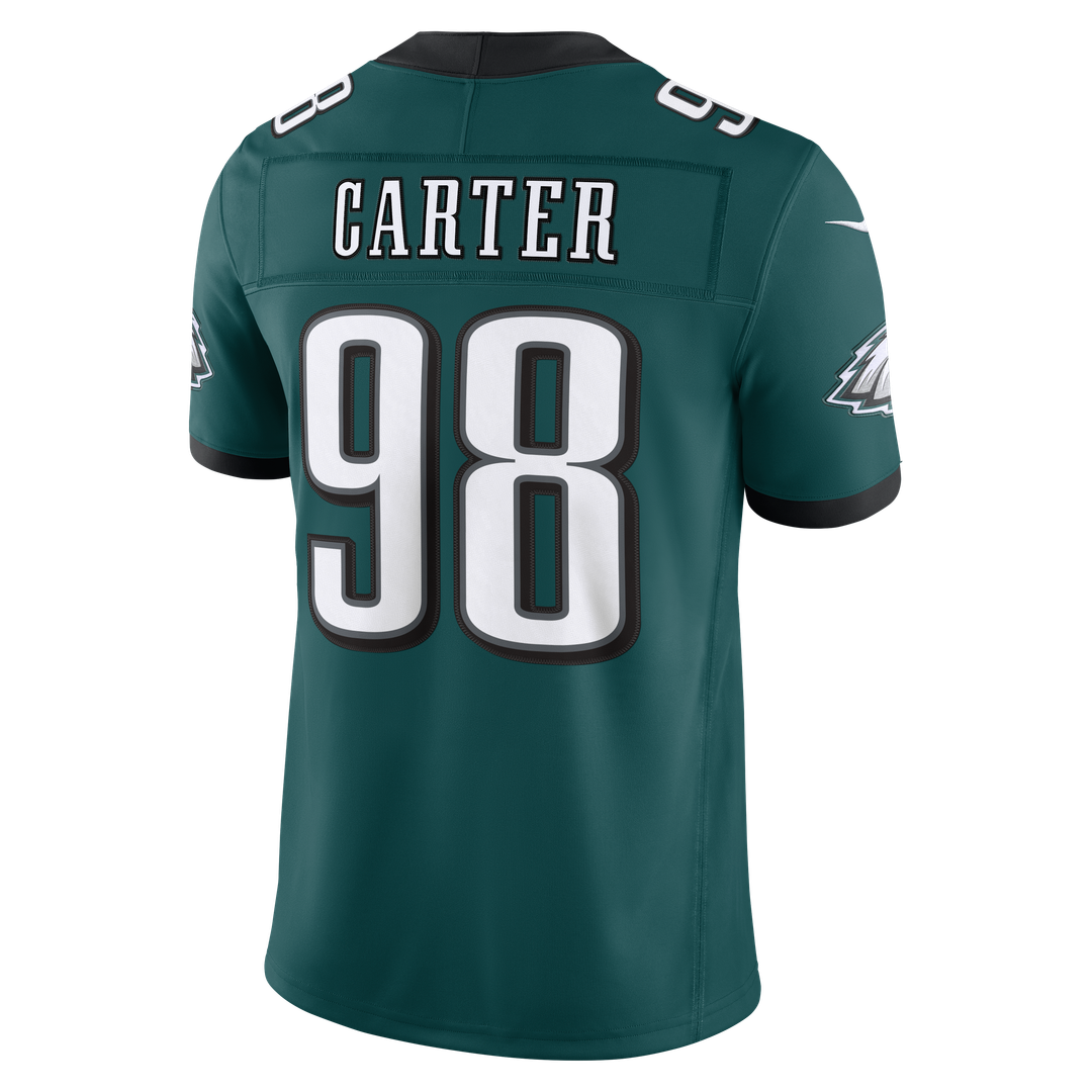 Men's Philadelphia Eagles Jalen Carter Kelly Green Alternate Vapor F.U.S.E. Stitched
