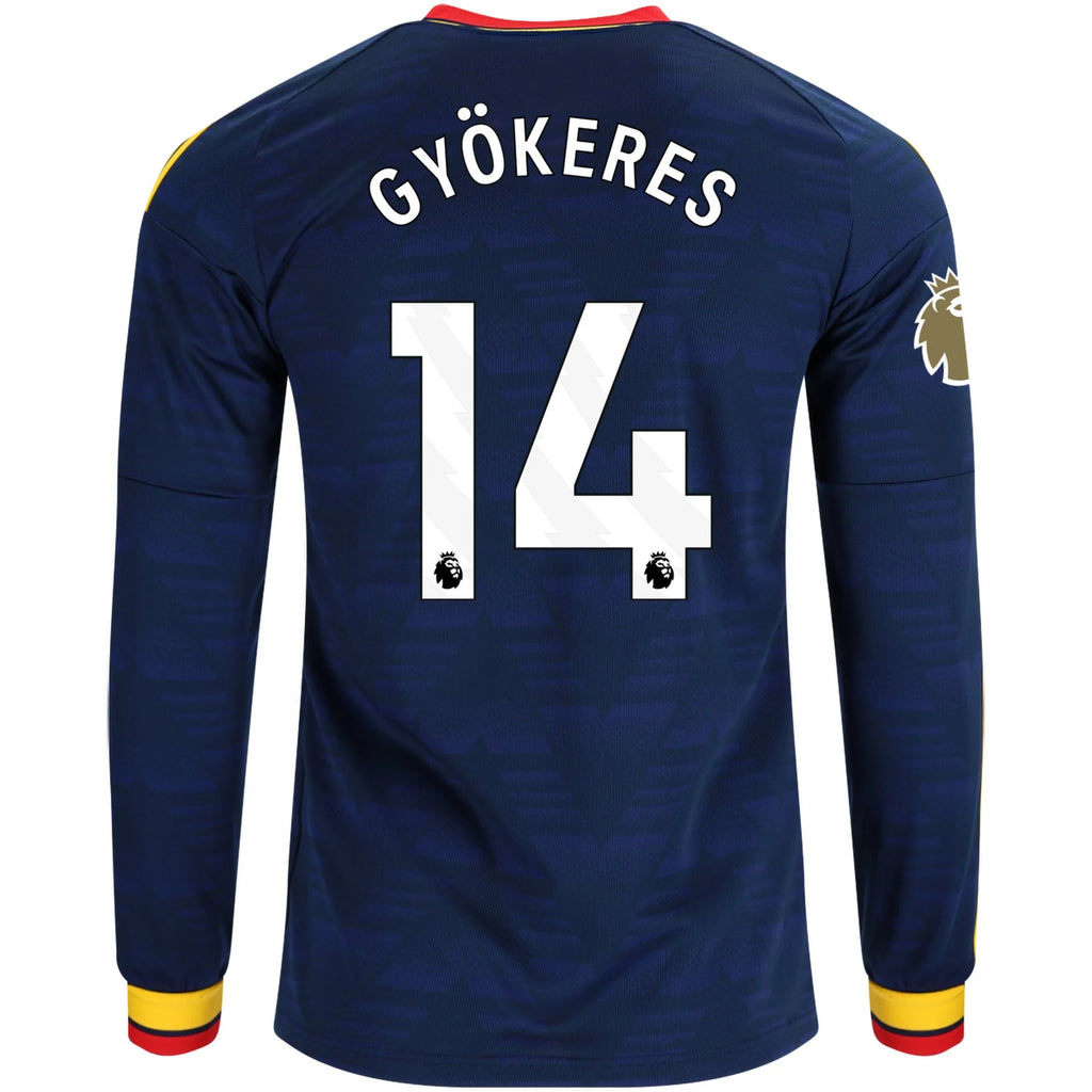 Men's Replica Gykores Arsenal Long Sleeve Away Jersey 26/27