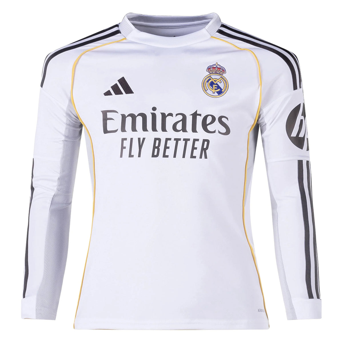 Kid's Replica Real Madrid Long Sleeve Home Jersey 25/26