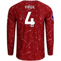 Men's Authentic Virgil Liverpool Long Sleeve Home Jersey 26/27