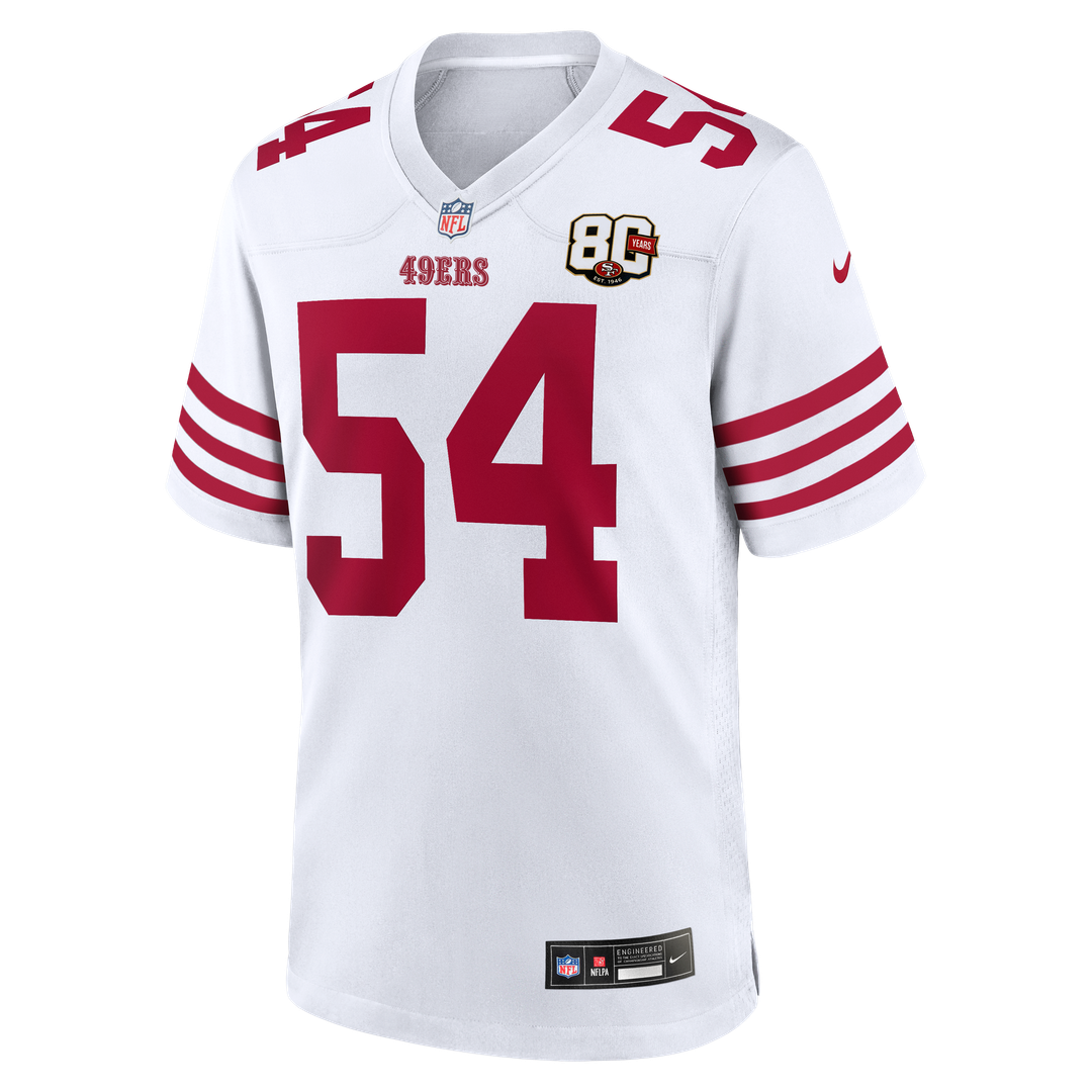 Men's San Francisco 49ers Fred Warner Scarlet 80th Anniversary