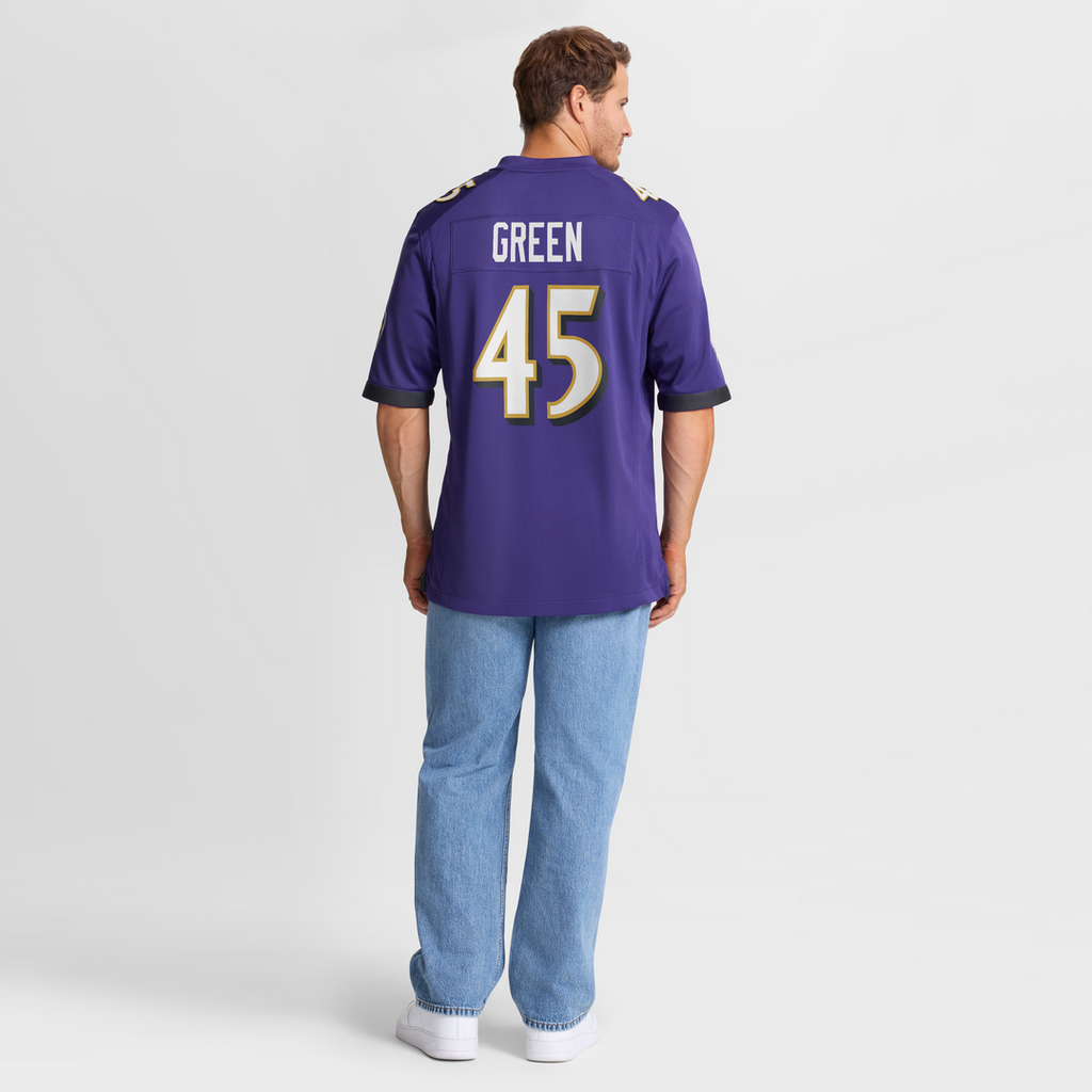 Men's Baltimore Ravens Mike Green Purple Team