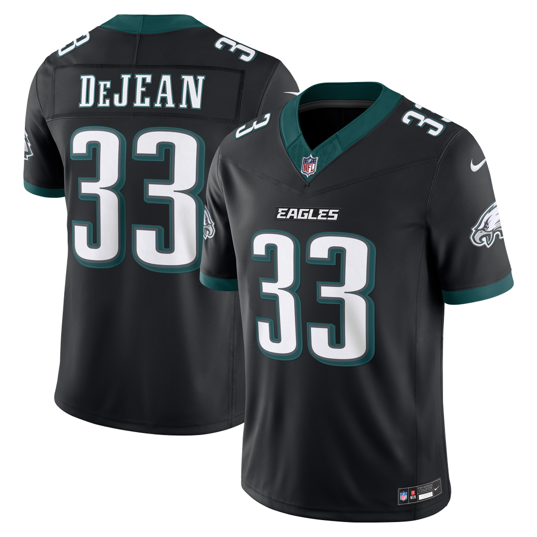 Men's Philadelphia Eagles Cooper DeJean Black Alternate Vapor F.U.S.E. Stitched