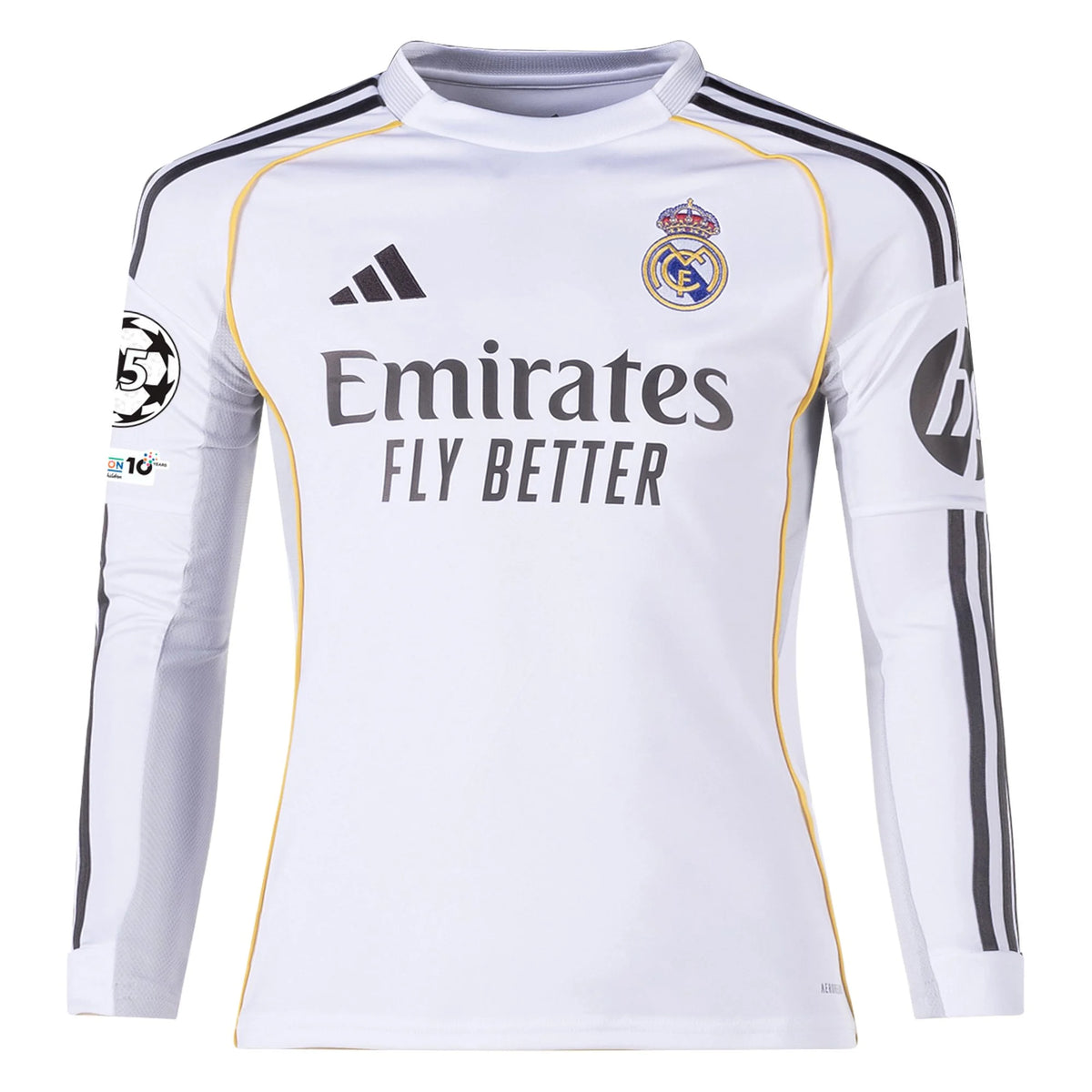Kid's Replica Vini Jr. Real Madrid Long Sleeve Home Jersey 25/26 UCL