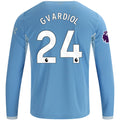 Men's Replica Gvardiol Manchester City Long Sleeve Home Jersey 26/27
