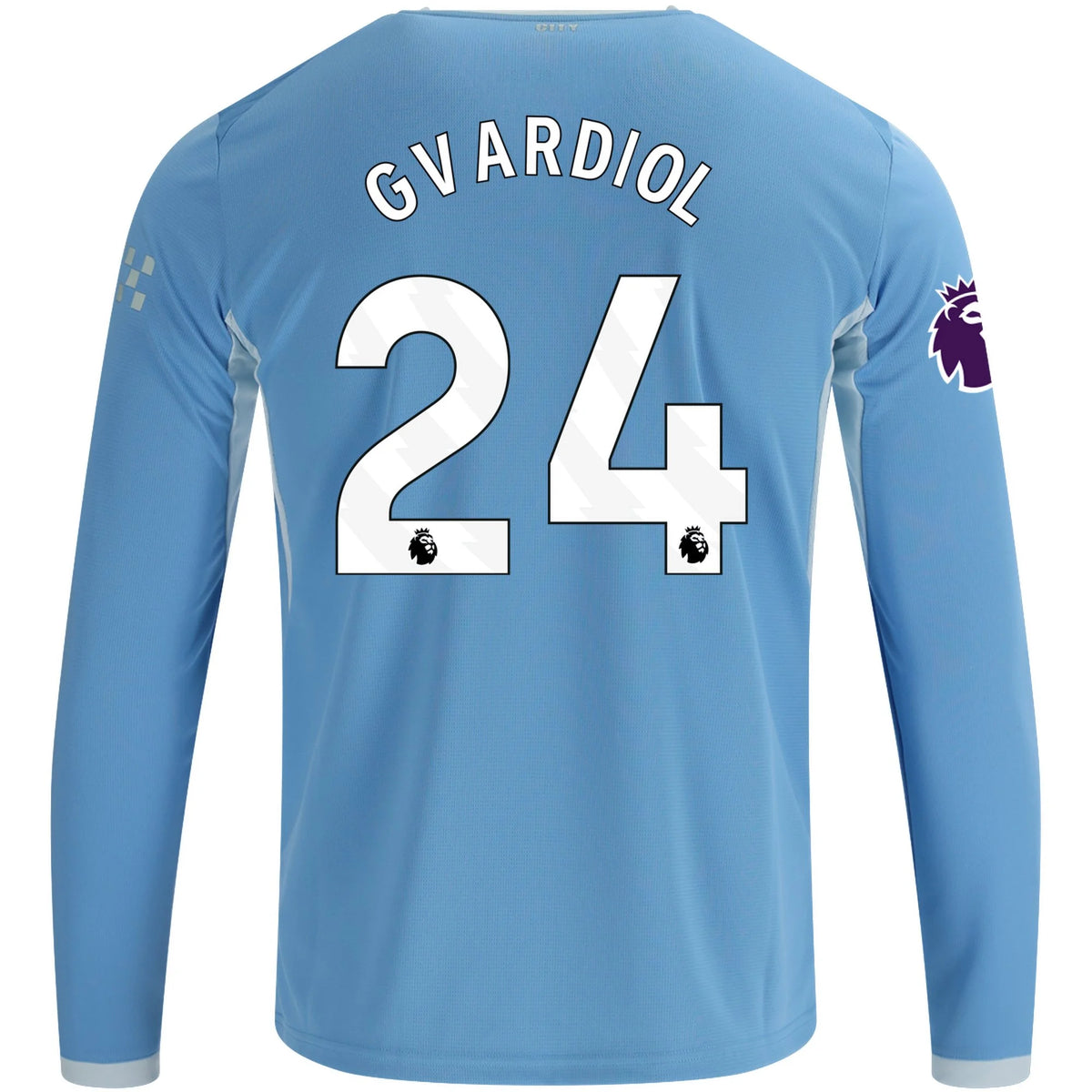 Men's Replica Gvardiol Manchester City Long Sleeve Home Jersey 26/27