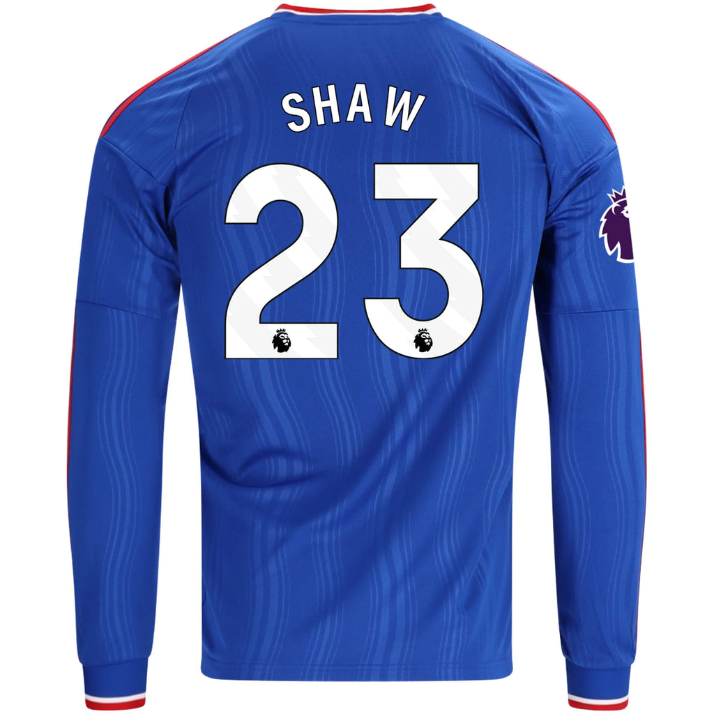 Men's Replica Shaw Manchester United Long Sleeve Away Jersey 26/27