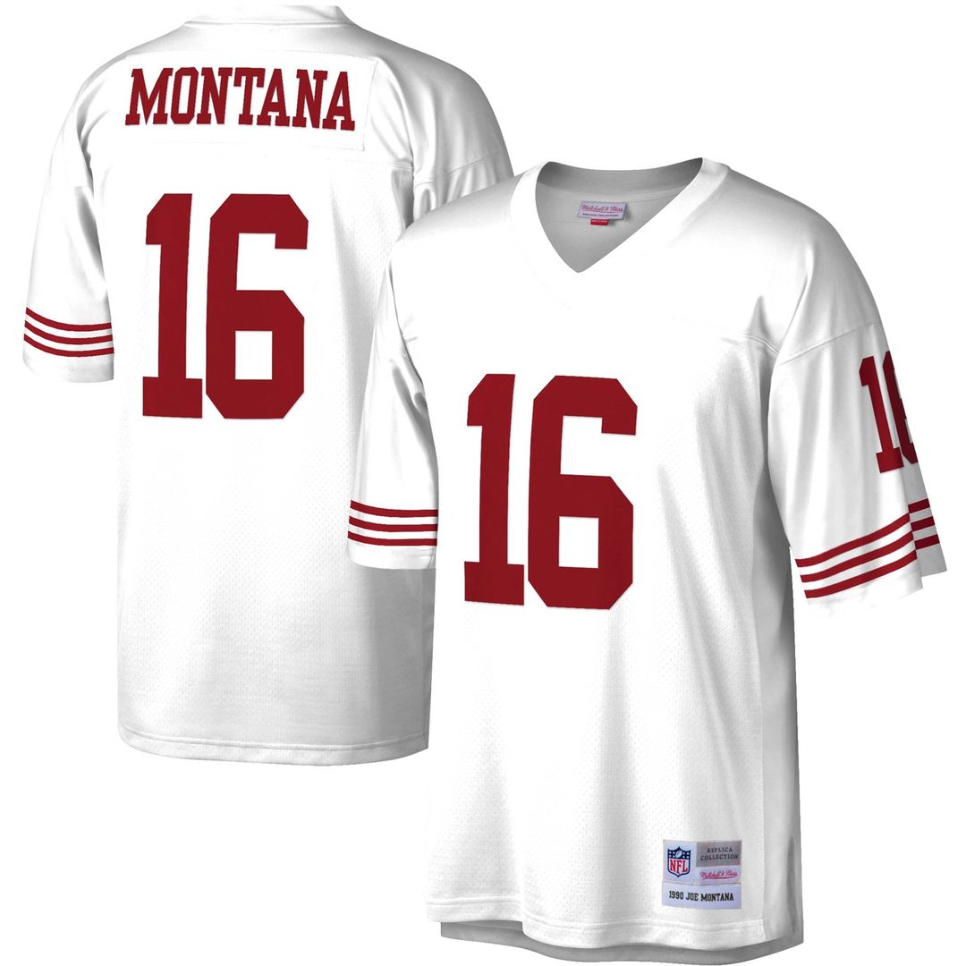Men's San Francisco 49ers Joe Montana White 1990 Legacy Replica Jersey