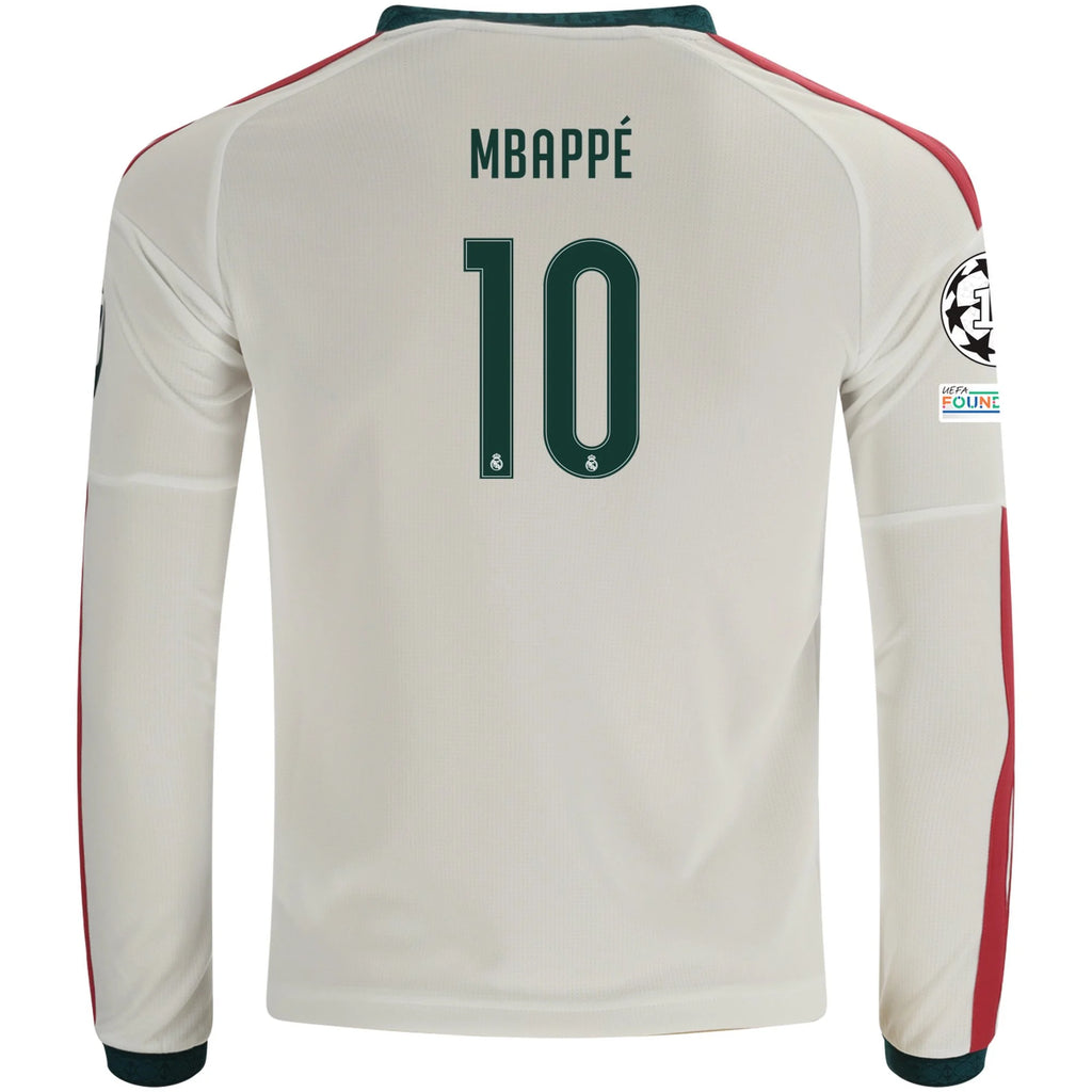 Kid's Replica Mbappe Real Madrid Long Sleeve Home Jersey 26/27